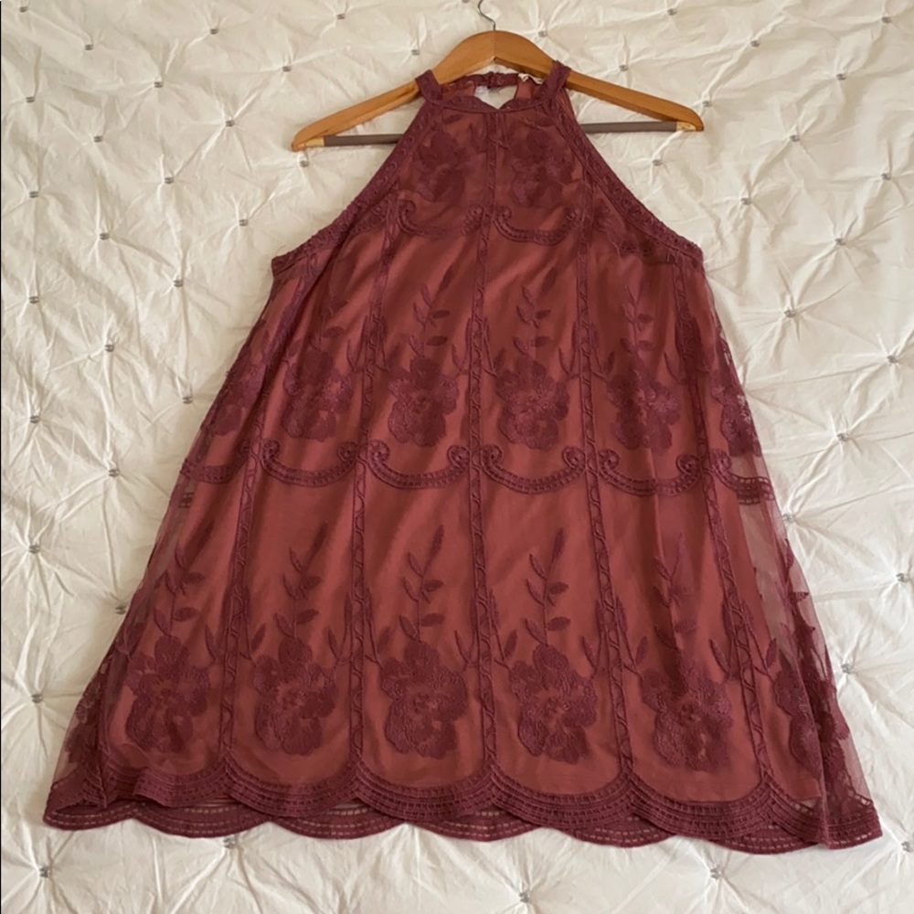 Wild Honey mauve halter dress